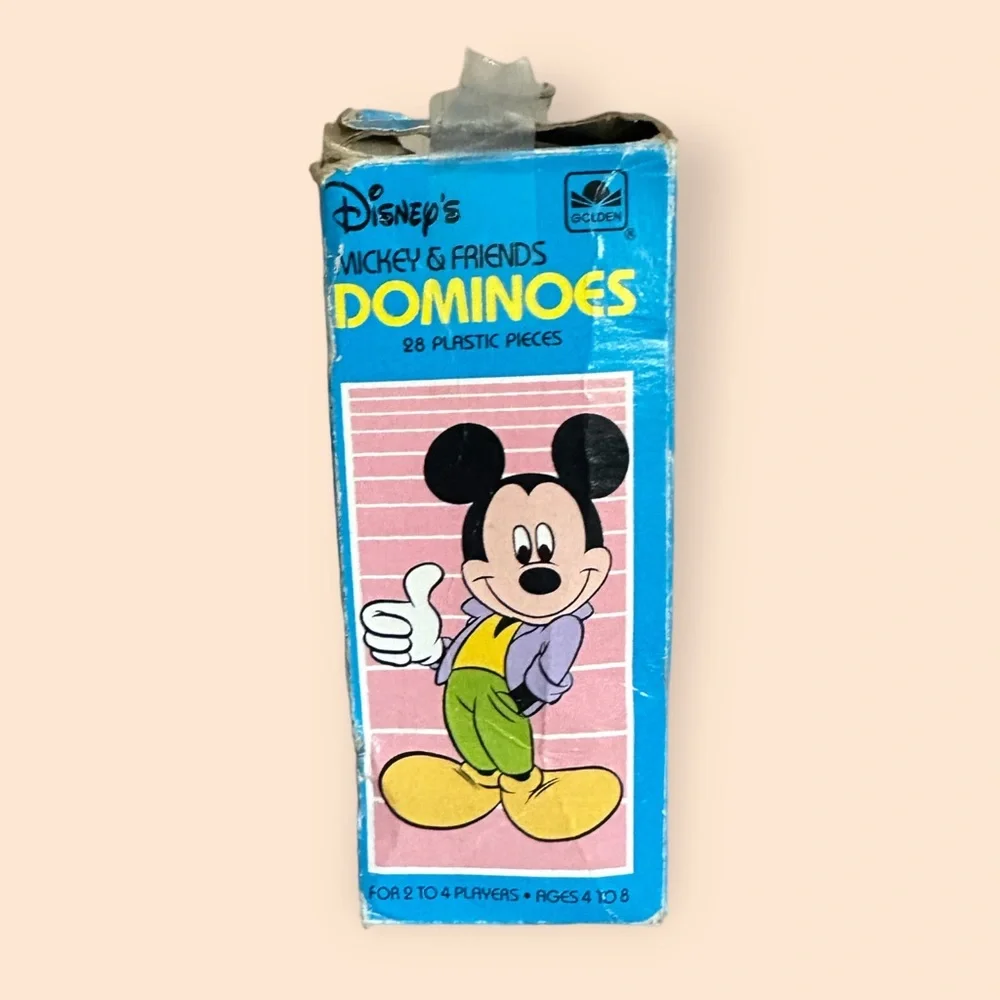 Vintage Golden Disney's Mickey and Friends Dominoes Game Set 25 Pieces